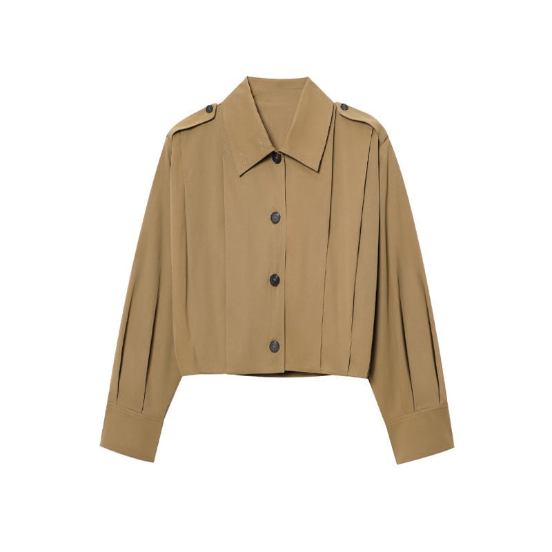 Damen cropped Jacke mit dekorativen Knopfdetails und eleganter Schnittführung Drune