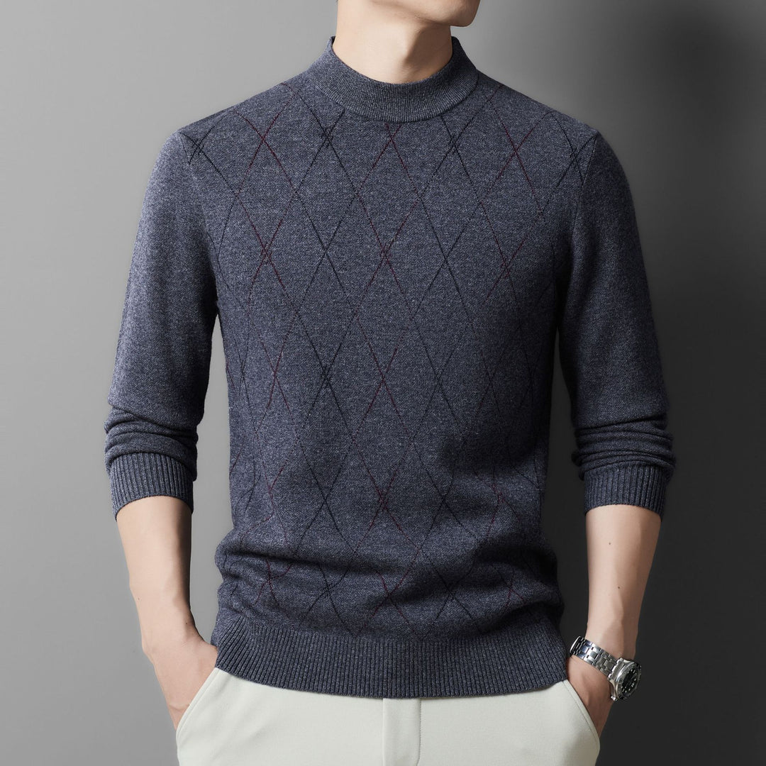 Herren Pullover mit elegantem Rautenmuster aus feiner Wolle Drune