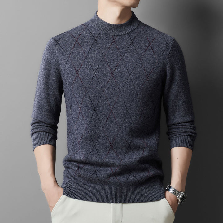 Herren Pullover mit elegantem Rautenmuster aus feiner Wolle Drune