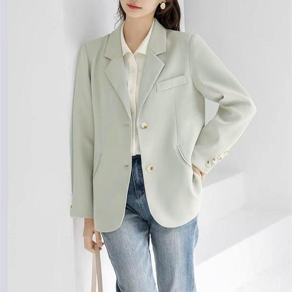 Damen eleganter Blazer mit feinen Knopfdetails und taillierter Silhouette Drune