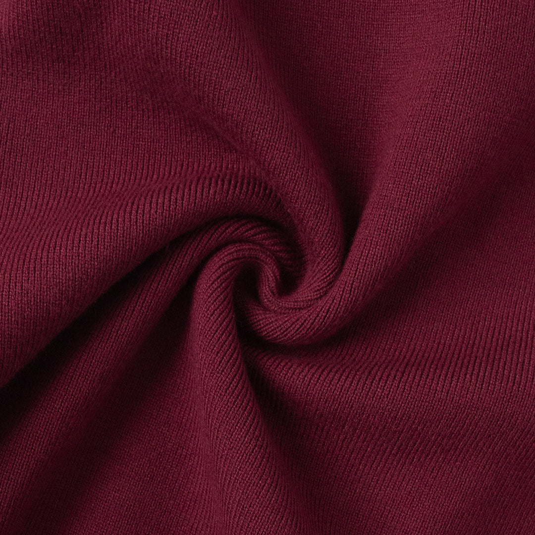 Damen Modisches Strickensemble mit Zip-Kragen und weitem Schnitt Drune