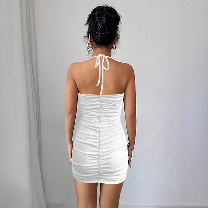 Damen Sexy Minikleid mit cut-out Details und gerafftem Design Drune