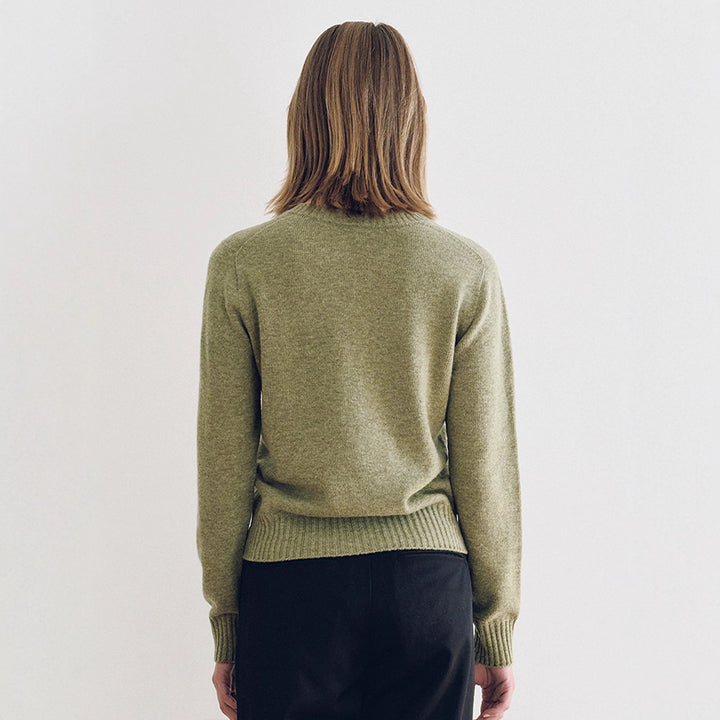 Damen Feinstrickpullover mit V-Ausschnitt und breitem Bündchen Drune