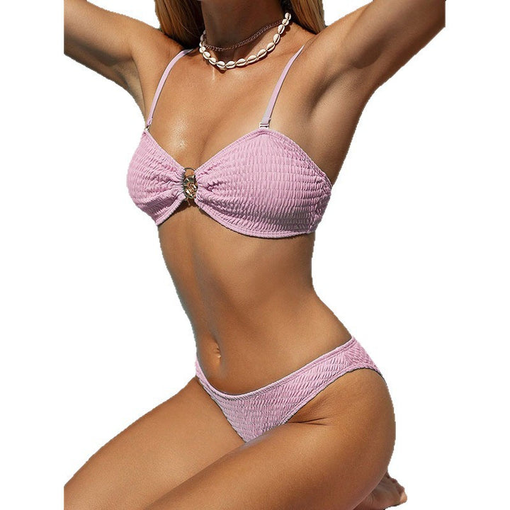 Damen Bandeau-Bikini mit raffiniertem Raffung-Design Drune