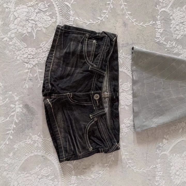 Damen Denim-Shorts mit lässigem Cut und auffälligen Nähte Drune