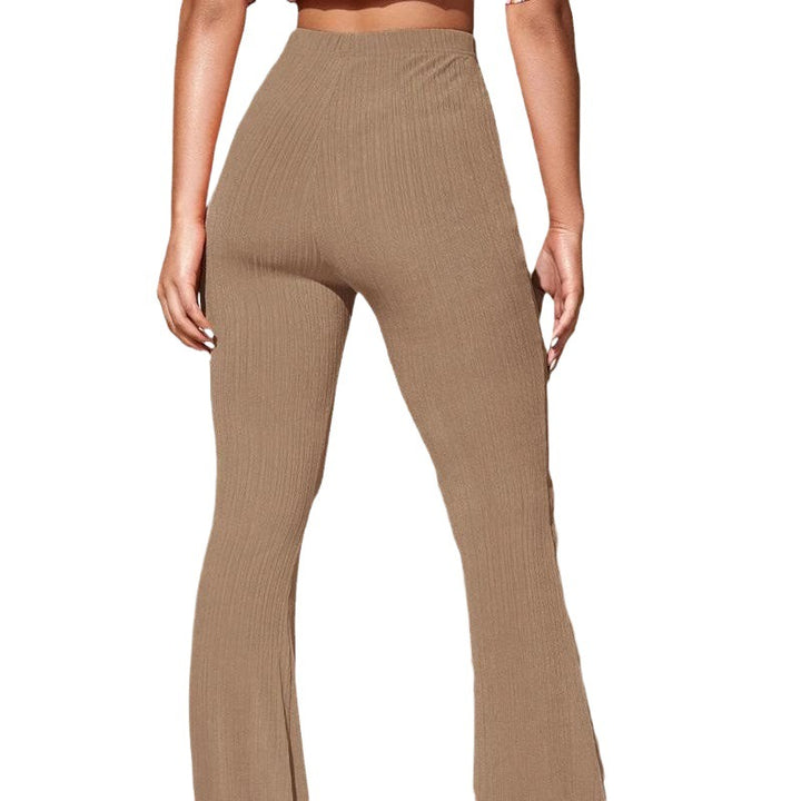 Damen lässige Bootcut-Hosen mit Rippstruktur Drune
