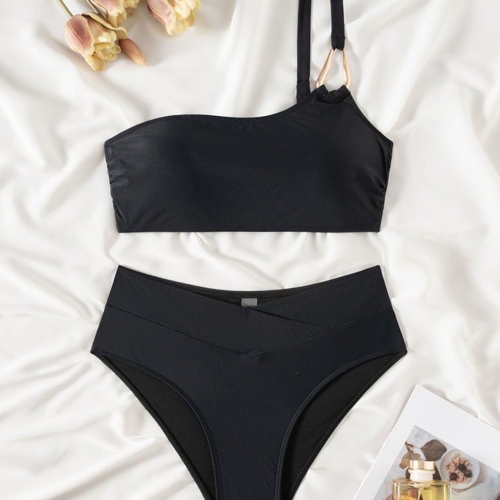 Damen Bikini-Set mit verstellbarem Oberteil und hohem Bund Drune