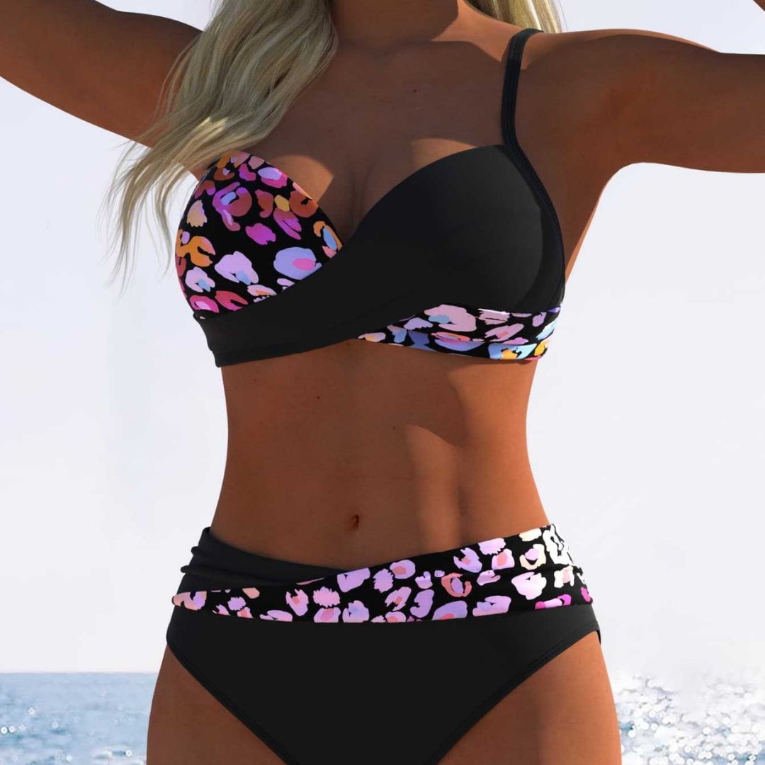Damen Bikini mit gepolstertem Oberteil und hohem Taillenschnitt Drune