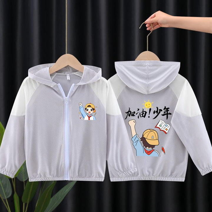 Unisex nan leichte atmungsaktive Kinder-Sommerjacke mit Kapuze und Astronautenprint  Drune