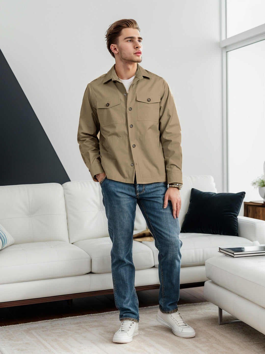 Herren lässige Utility-Jacke Drune