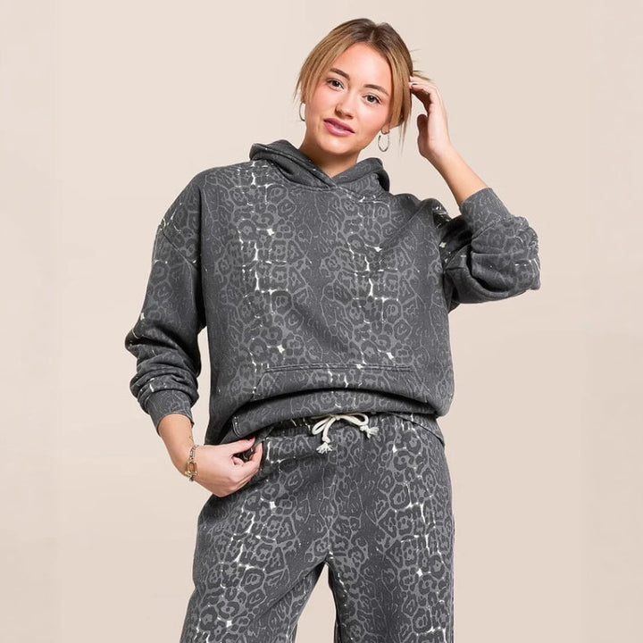Damen lässiger Hoodie und weite Jogginghose-Set Drune