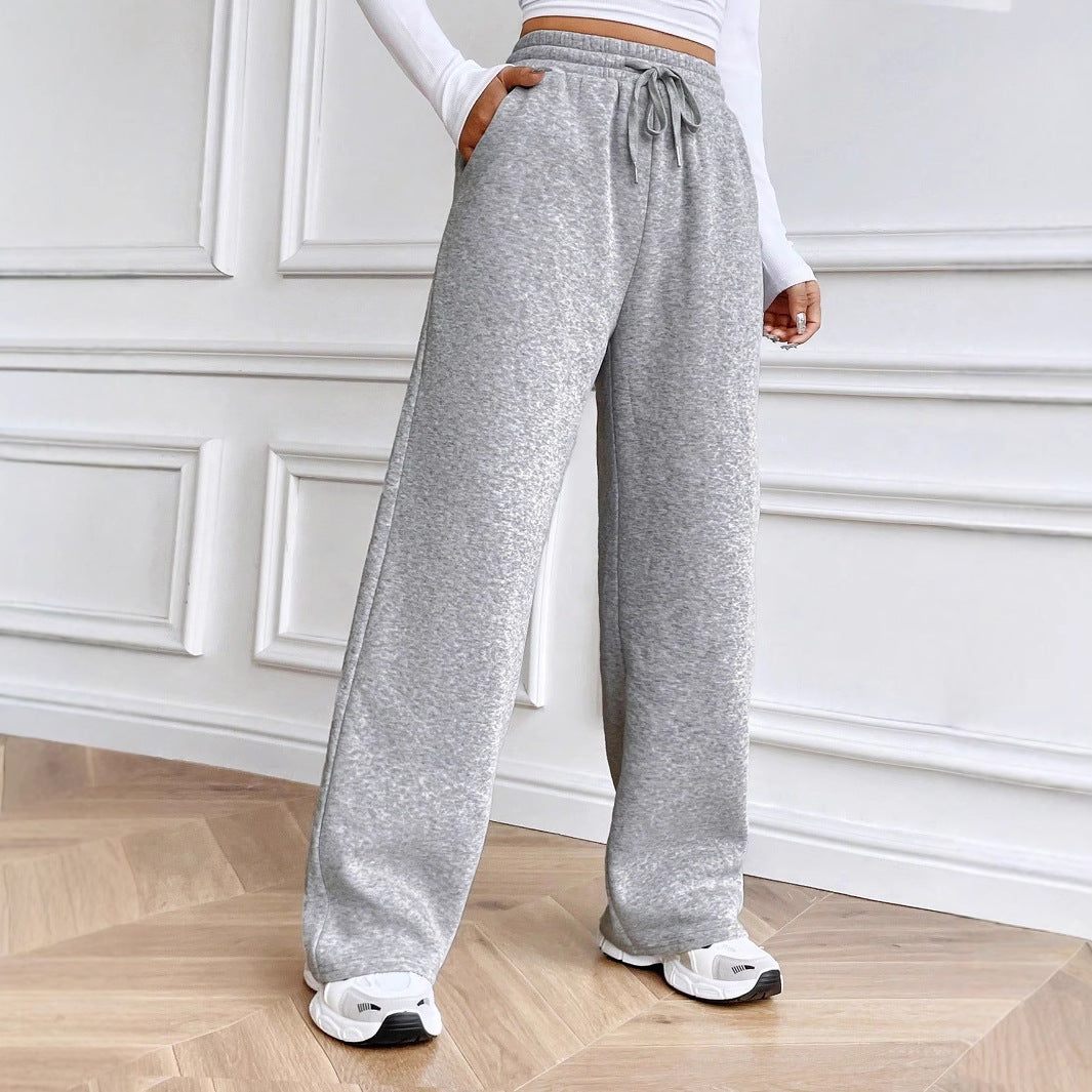 Damen bequeme Freizeithose mit weitem Schnitt und elastischem Bund Drune