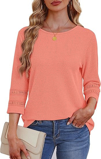 Damen lässiges Longsleeve-Oberteil mit Spitzen-Details Drune