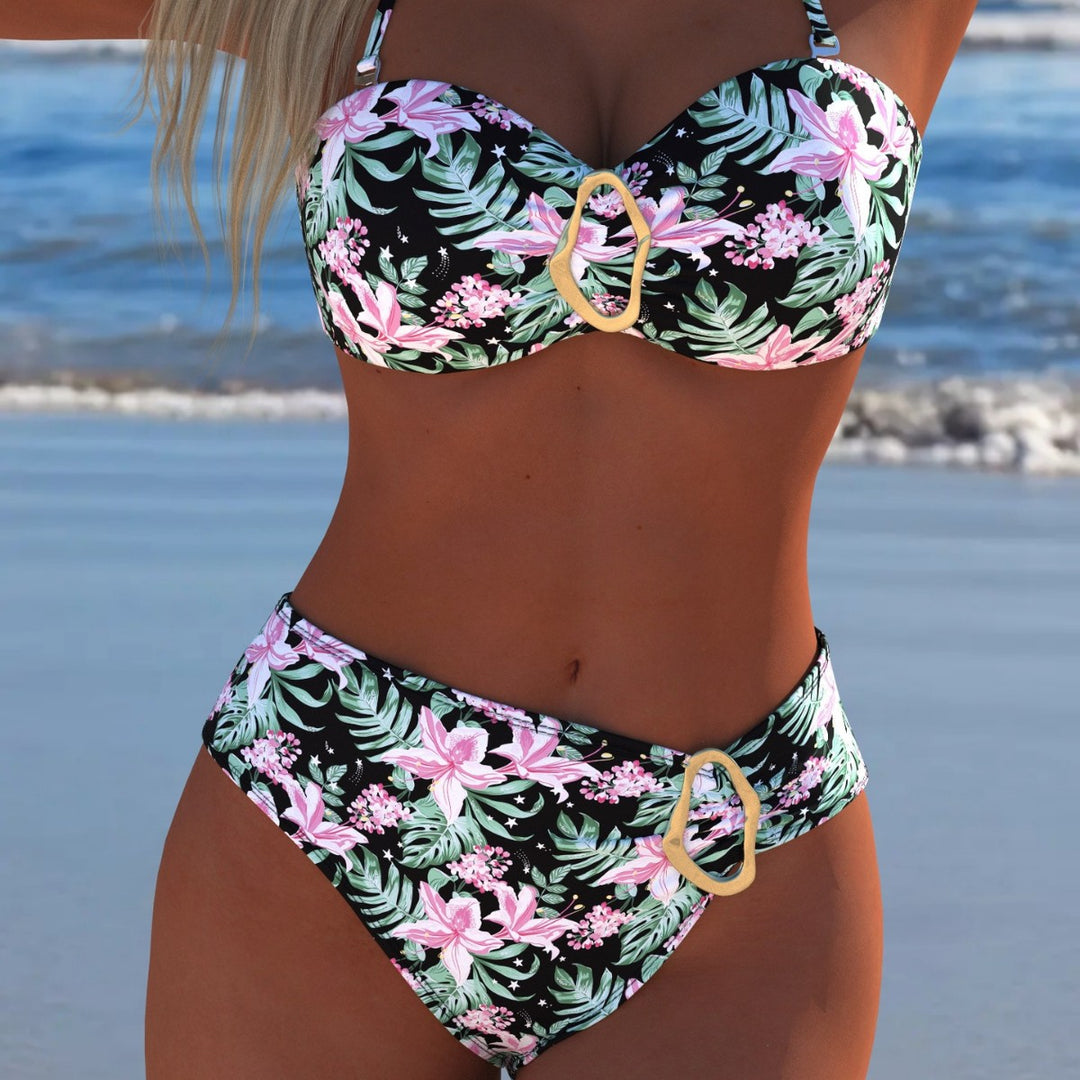 Damen Bikini-Set mit elegantem Balconette-Oberteil und hoch geschnittenen Höschen Drune