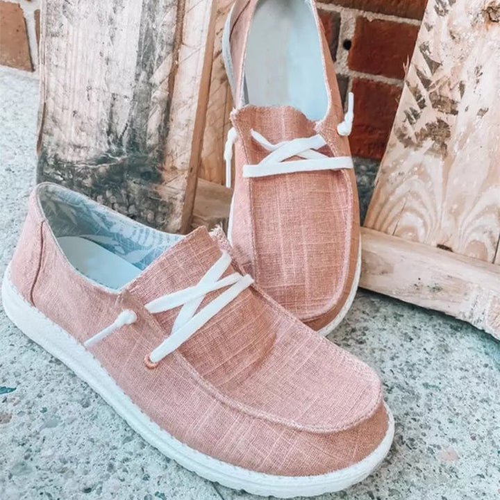 Damen Freizeit-Slip-On Schuhe mit elastischen Schnürdetails und rutschfester Sohle Drune