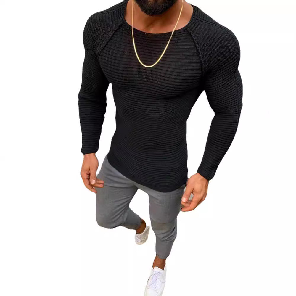 Herren Langarm Strickshirt mit eleganter Struktur Drune