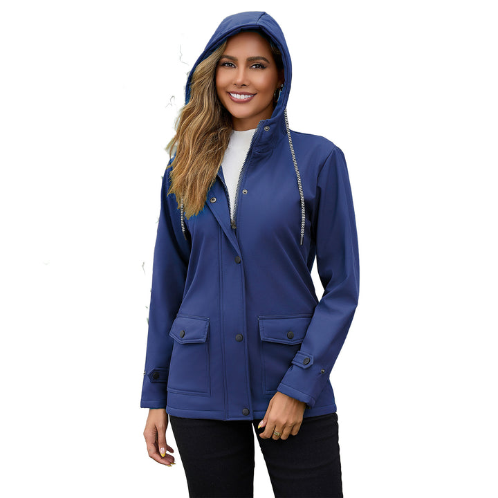 Damen wasserdichte Kapuzenjacke mit weichem Fleece-Futter Drune