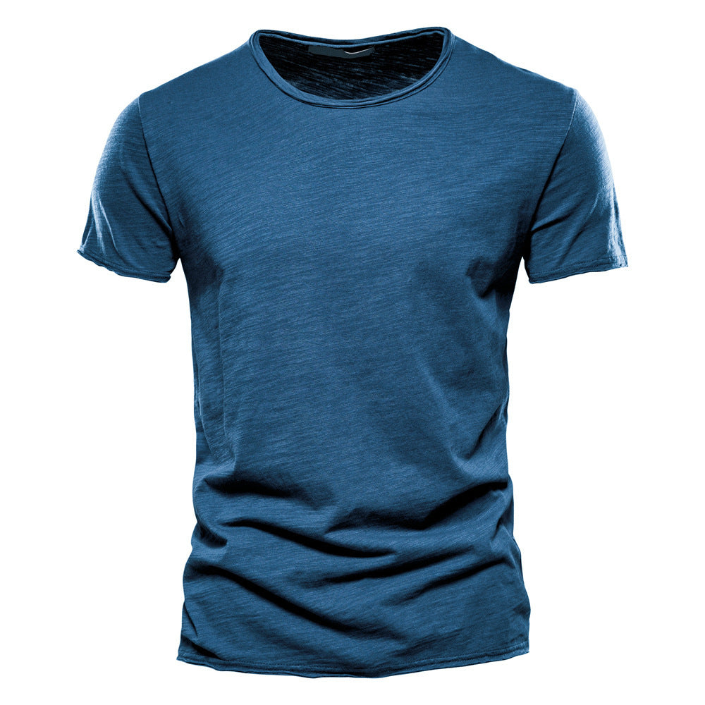Herren nan leichtes Baumwolljersey Kurzarmshirt mit V-Ausschnitt und schmaler Passform Drune