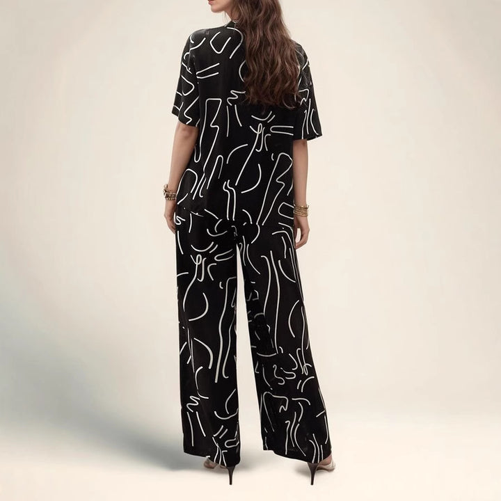 Damen Bequemer Jumpsuit mit modernem Grafikdesign Drune