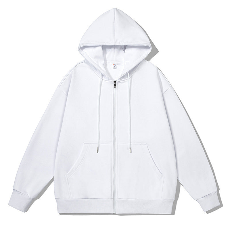 Unisex oversized Kapuzenjacke mit ausladendem Schulterschnitt, durchgehendem Reißverschluss und French-Terry Drune