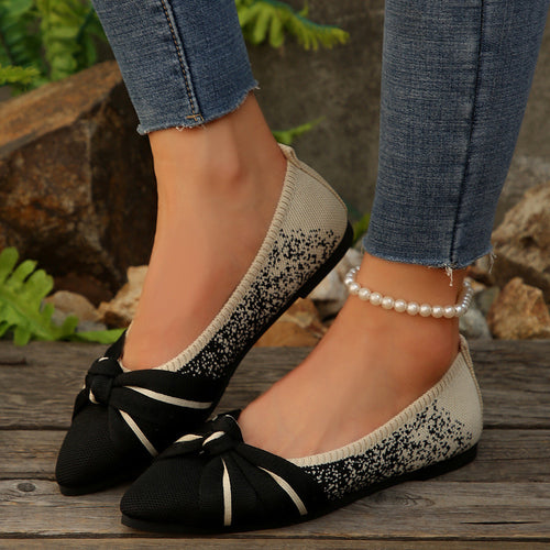 Damen Ballerina Schuhe mit eleganter Schleife Drune