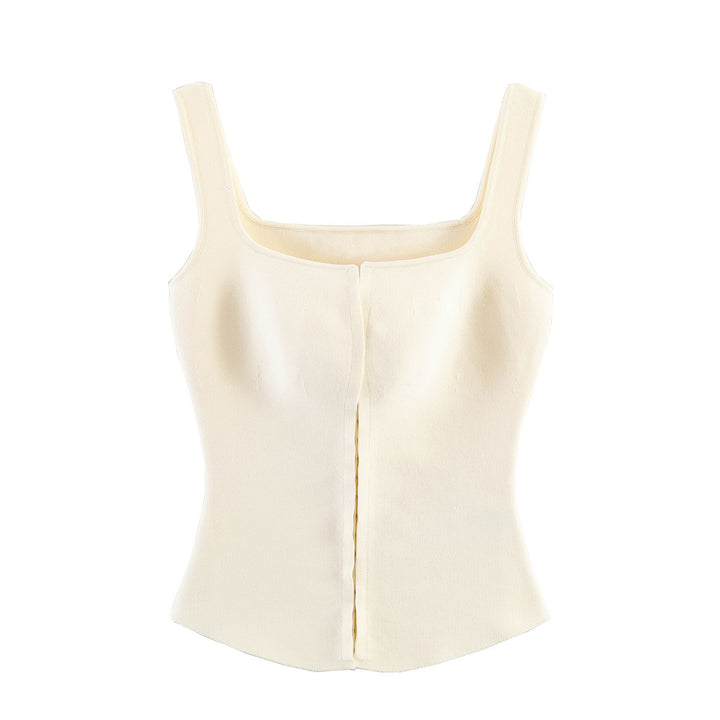 Damen tailliertes Camisole-Top mit quadratischem Ausschnitt und elastischem Material Drune