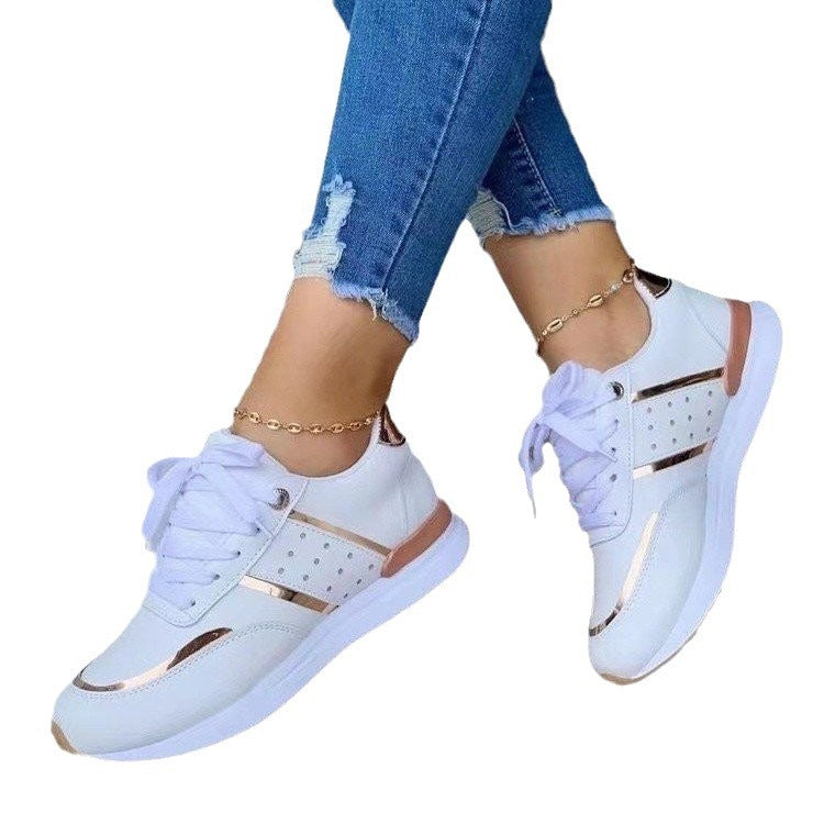 Damen Sportliche und elegante Fitness-Sneaker mit modischen Metallic-Akzenten Drune