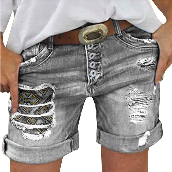 Damen Jeans-Shorts mit lässigem Fransen-Design und modischen Applikationen Drune