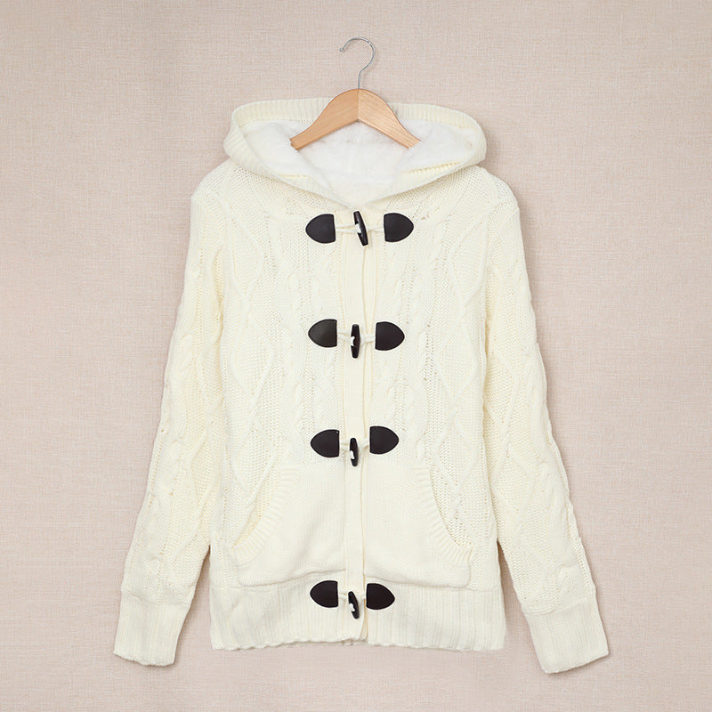 Damen Strickjacke mit hohem Kragen und bequemen Knopfdetails Drune