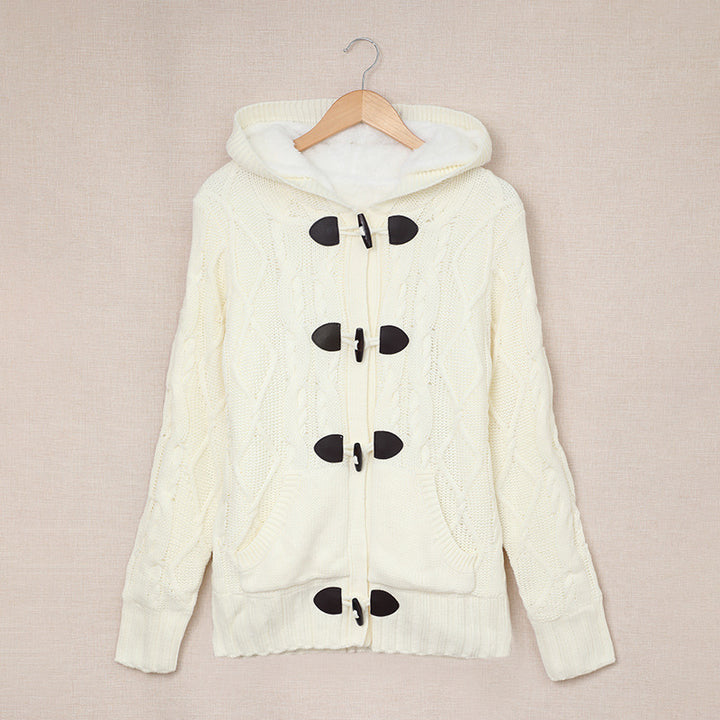 Damen Strickjacke mit hohem Kragen und bequemen Knopfdetails Drune