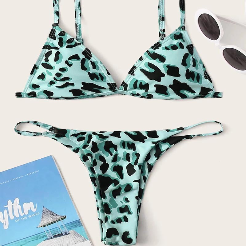 Damen Triangel-Bikini mit aufregendem Leoparden-Design Drune