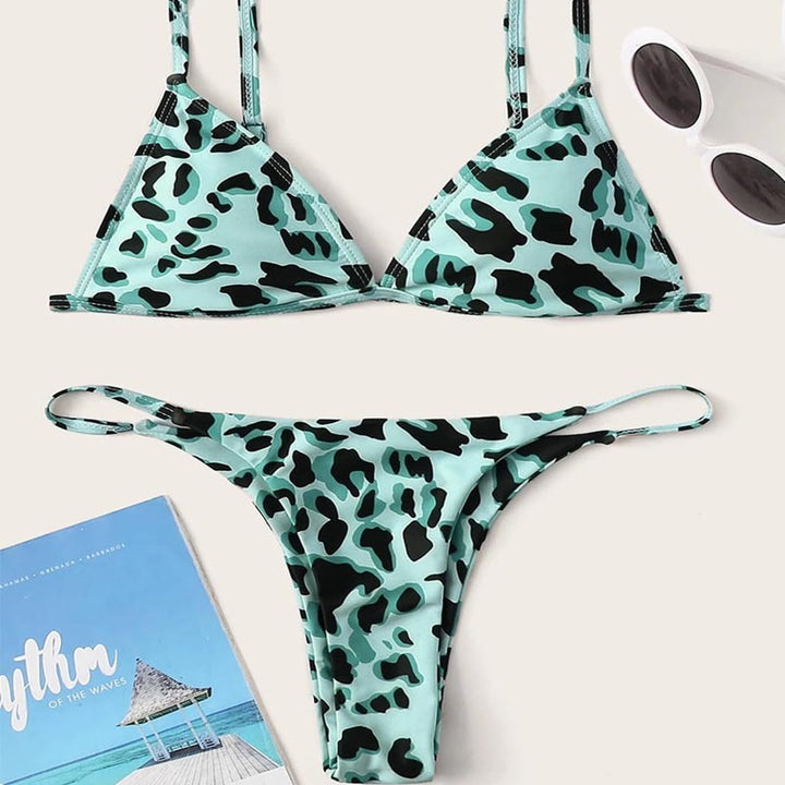 Damen Triangel-Bikini mit aufregendem Leoparden-Design Drune