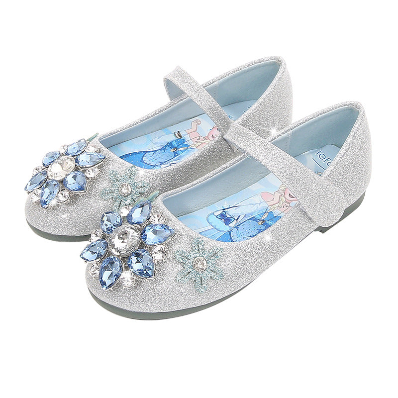 Mädchen Glitzernde Ballerinaschuhe mit Blumenapplikation Drune