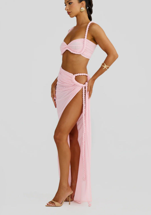 Damen Bikiniset mit elegantem Wickeltuch und kunstvollen Schnürdetails Drune