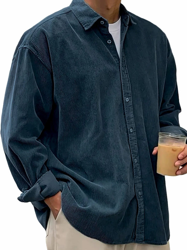 Herren nan lässiges Cordhemd aus Feincord mit Oversize-Schnitt Drune