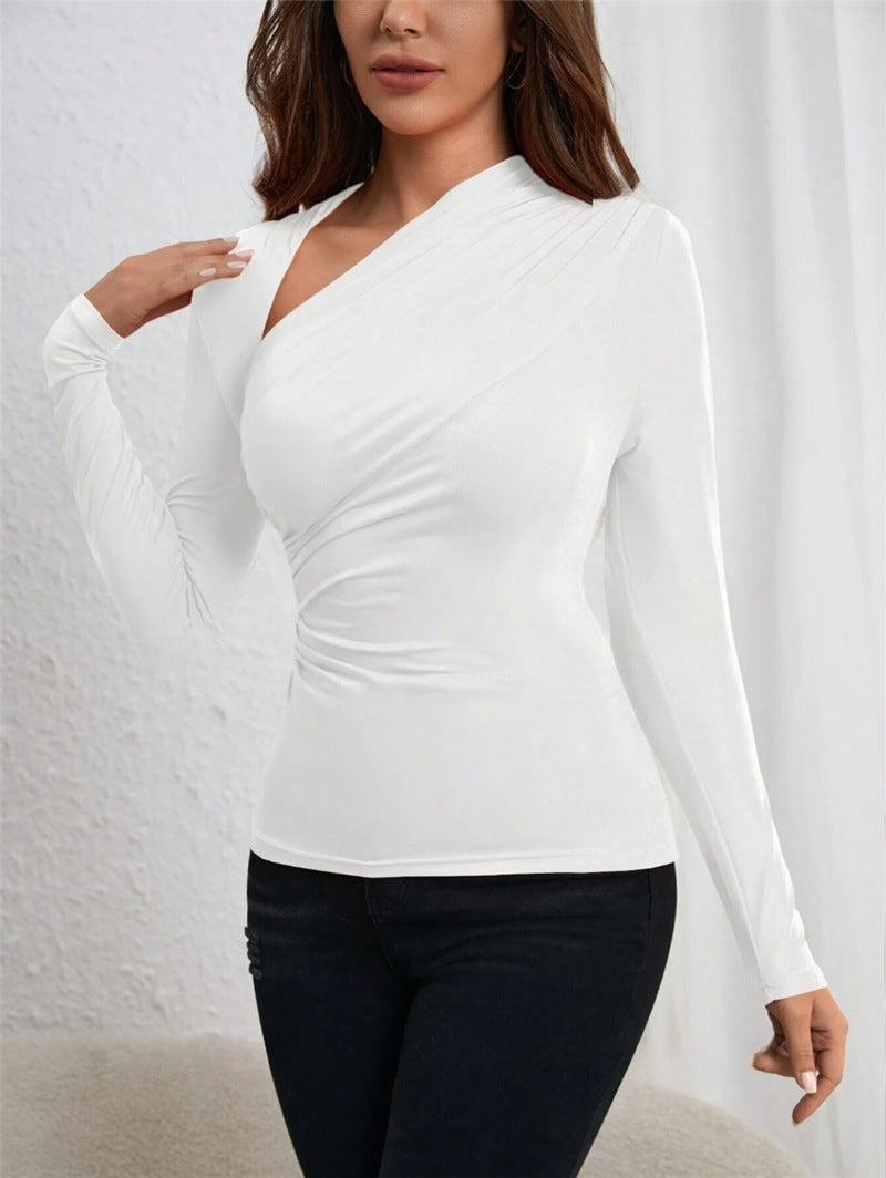 Damen Langarm-Bodysuit mit einzigartigem Wickeldesign Drune