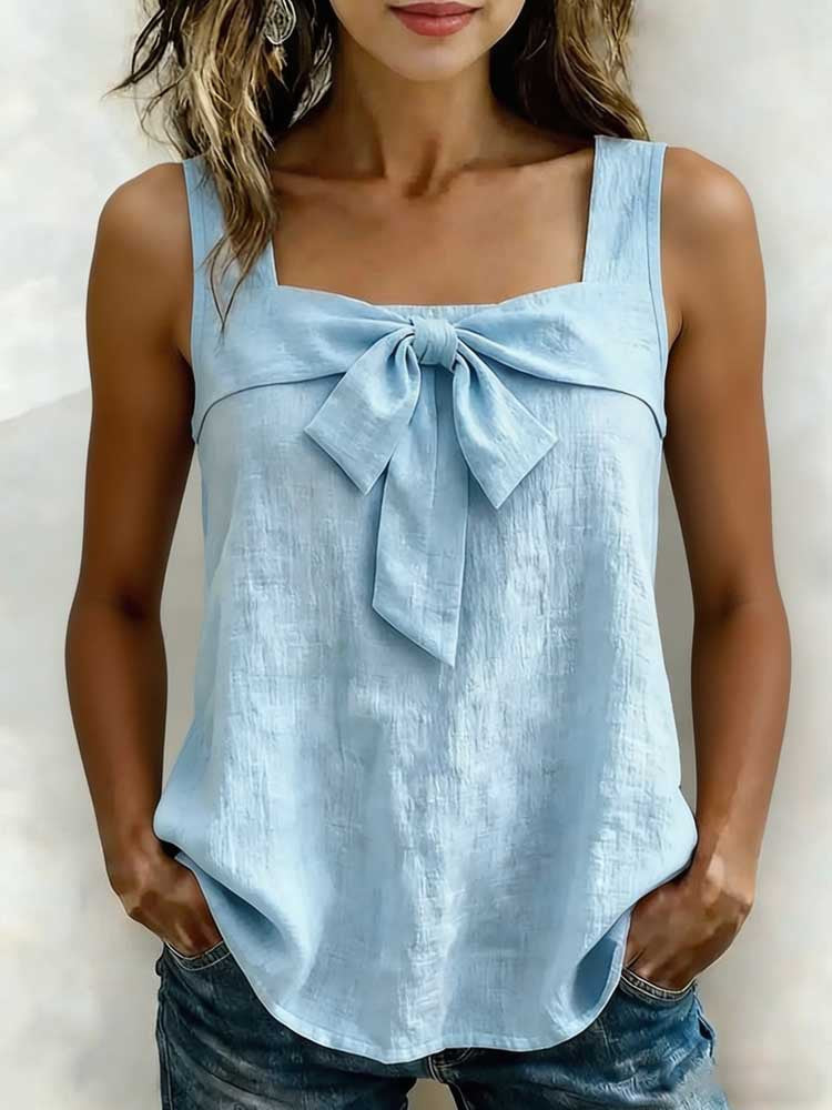Damen Elegantes Top mit Schleifendetail Drune