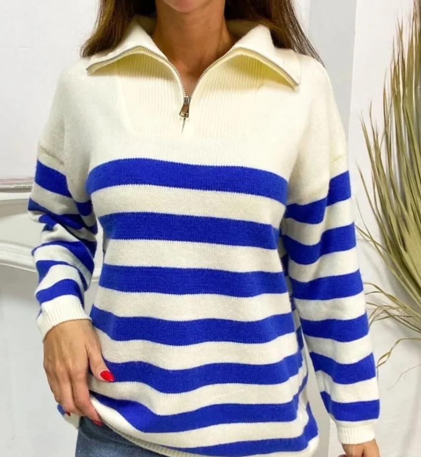 Damen Sweatshirt mit Stehkragen und Reißverschluss Drune