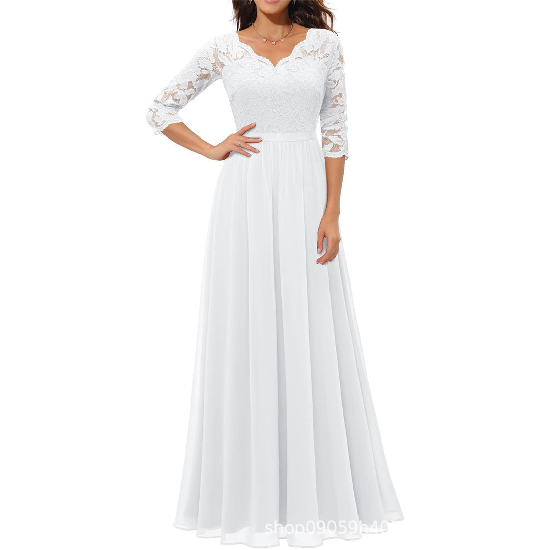 Damen elegantes Spitzenkleid Drune