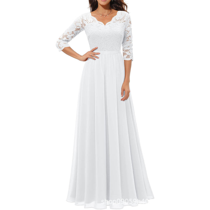 Damen elegantes Spitzenkleid Drune