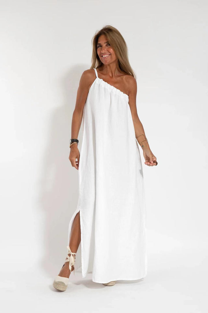 Damen Maxikleid mit asymmetrischem Träger Drune