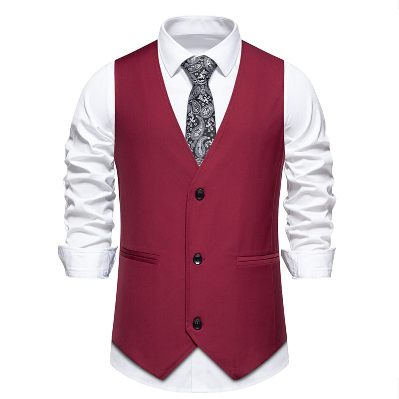 Herren elegante Anzugweste mit modernem Schnitt und praktischen Taschen Drune