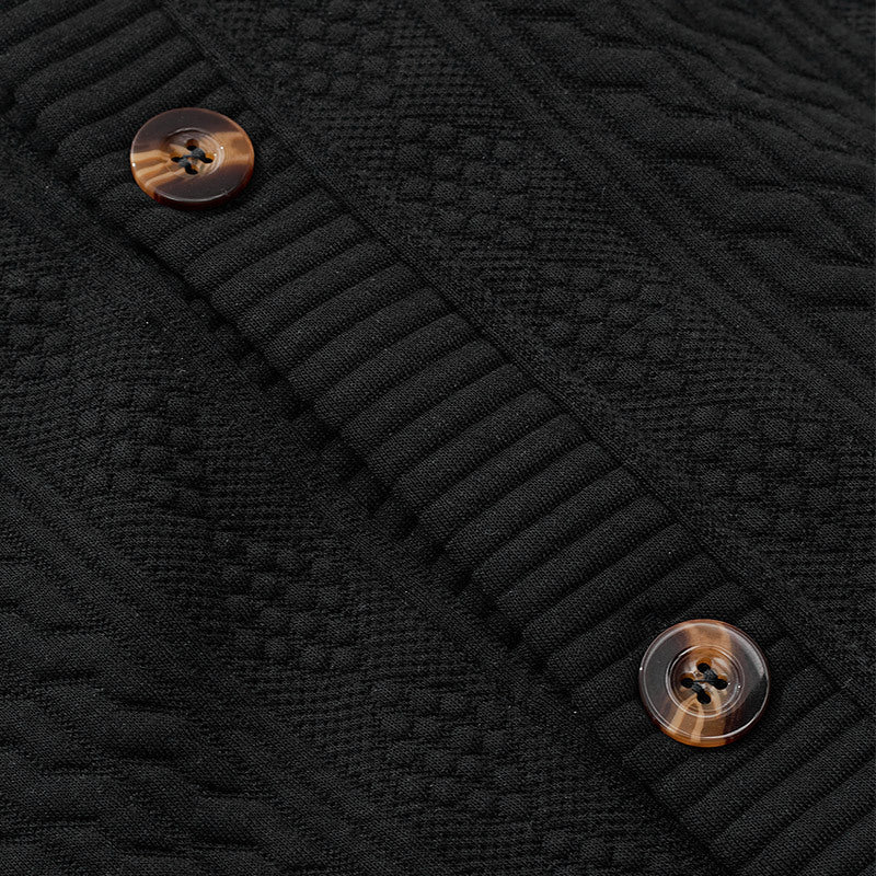 Herren Strickjacke mit hochwertigem Strukturmuster und modernen Knöpfen Drune