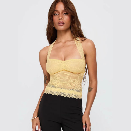 Damen Spitzen-Bustier mit romantischem Häkelmuster und verstellbaren Trägern Drune