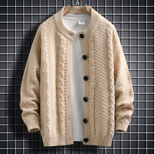 Damen Strickjacke mit strukturiertem Zopfmuster und durchgehenden Knöpfen Drune