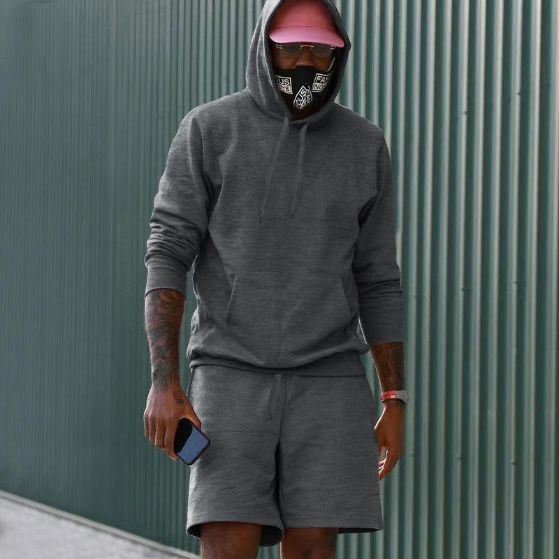 Herren sportliches Hoodie- und Shorts-Set aus hochwertigem Sweatmaterial Drune