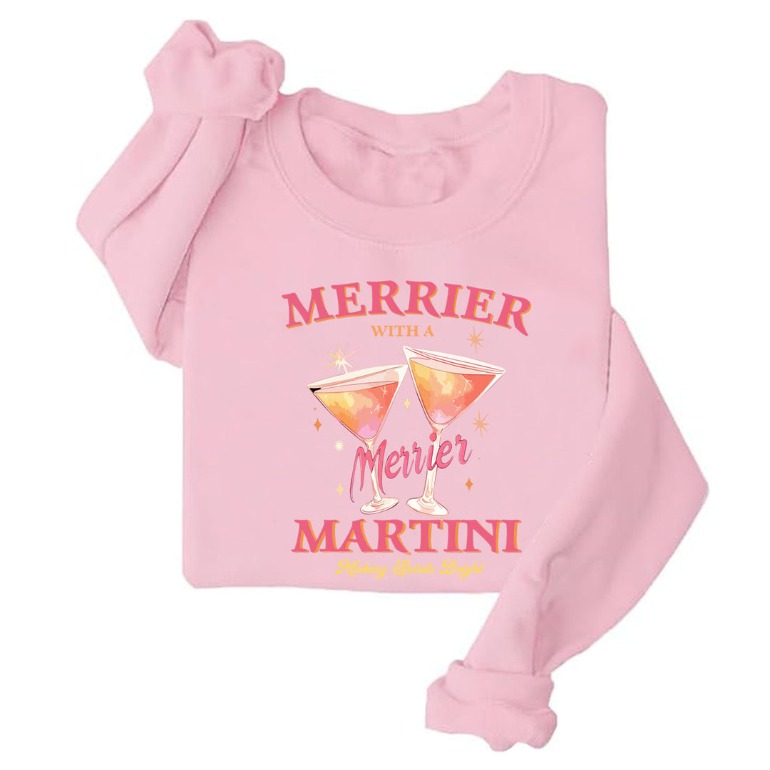 Damen Sweatshirt mit kreativem Cocktailmotiv und lässigem Schnitt Drune