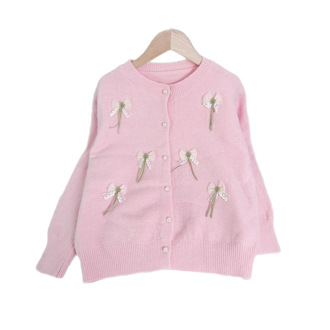 Damen Strickjacke mit filigranen Schleifen-Applikationen Drune