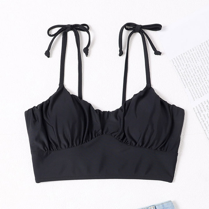 Damen Bikini-Top mit gerafftem Design und schmalen Trägern Drune