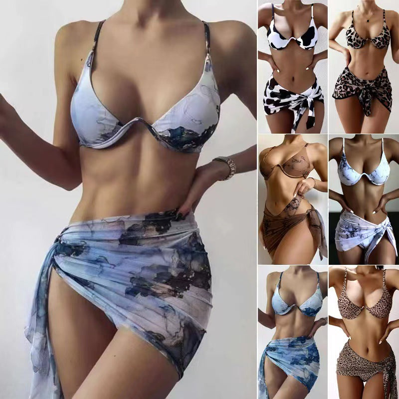 Damen Triangel-Bikini-Set mit elegantem Wickeltuch Drune